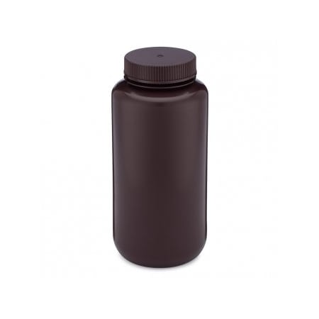 Globe Scientific Diamond RealSeal Bottles, Amber Color, Wide Mouth, 500 ml, 12/pk, 12PK 219944